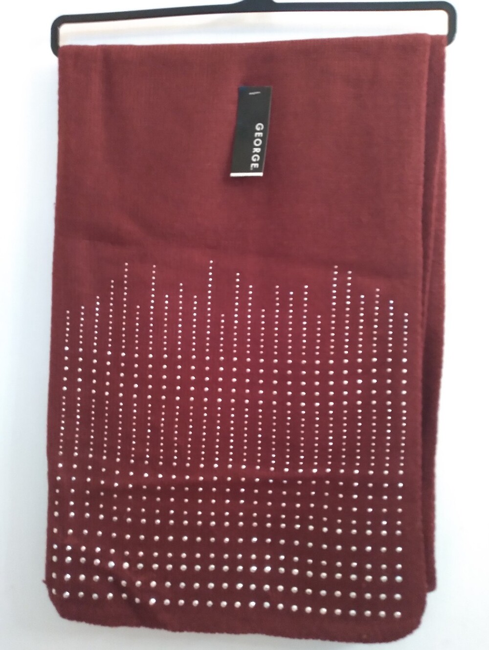 Maroon/Bergundy Scarf with Silver Stud Pattern